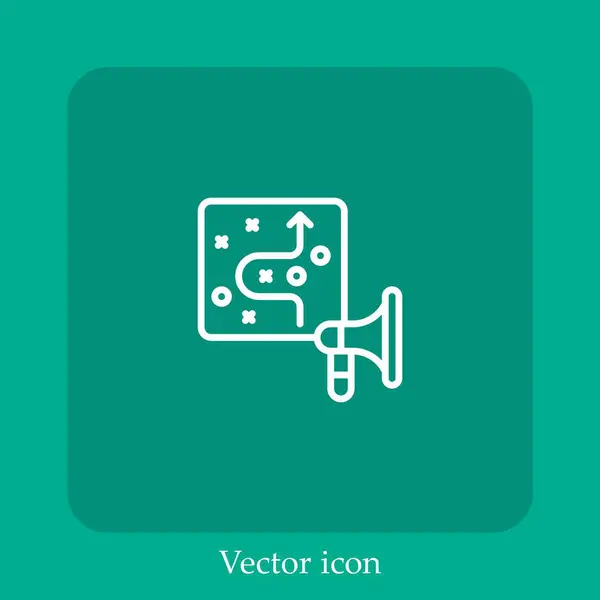 Icône Vectorielle Route Icône Linéaire Ligne Avec Course Modifiable — Image vectorielle