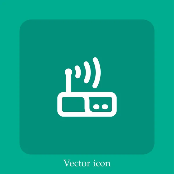 Ícone Vetorial Router Linear Icon Line Com Curso Editável — Vetor de Stock