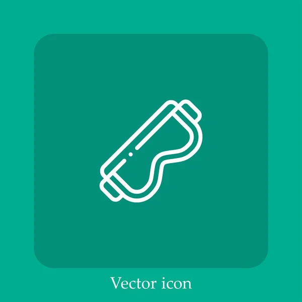 Gafas Seguridad Icono Vectorial Icon Line Lineal Con Carrera Editable — Vector de stock