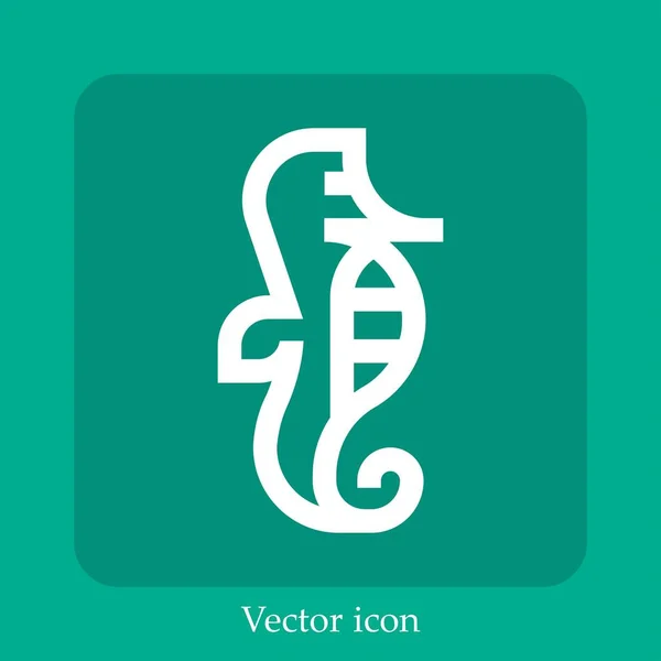 Ícone Vetorial Seahorse Linear Icon Line Com Curso Editável — Vetor de Stock