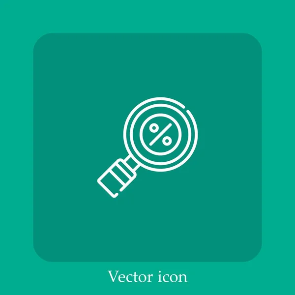 Icono Del Vector Búsqueda Icon Line Lineal Con Carrera Editable — Vector de stock