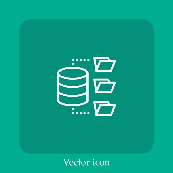 Icono Vector Almacenamiento Icon Line Lineal Con Carrera Editable — Vector de stock
