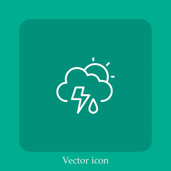 Icono Vector Tormenta Icon Line Lineal Con Carrera Editable — Vector de stock