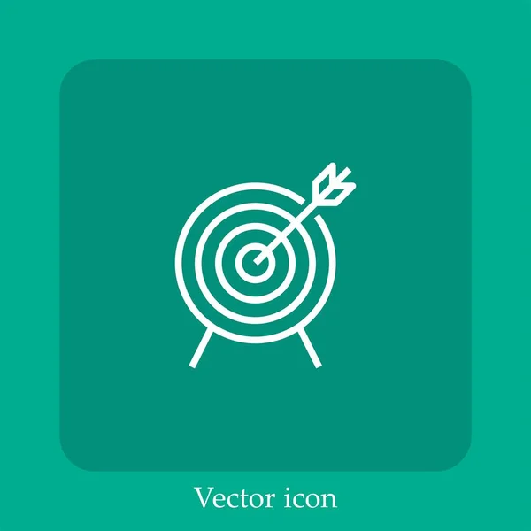 Target Vector Icon Linear Icon Line Editable Stroke — Stock Vector
