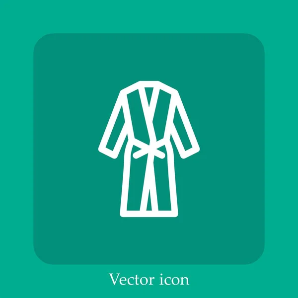 Ícone Vetor Roupão Icon Line Linear Com Curso Editável — Vetor de Stock
