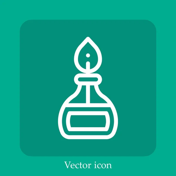 Ícone Vetor Queimador Linear Icon Line Com Curso Editável — Vetor de Stock