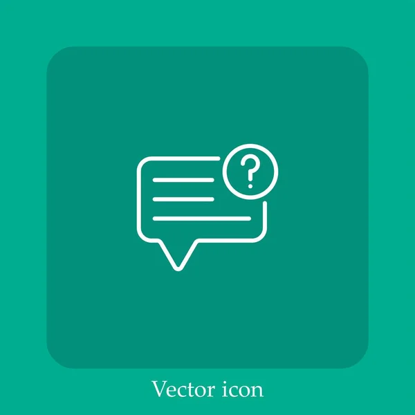 Icono Vector Chat Icon Line Lineal Con Carrera Editable — Vector de stock