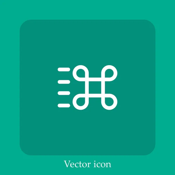 Ícone Vetor Comando Linear Icon Line Com Curso Editável — Vetor de Stock