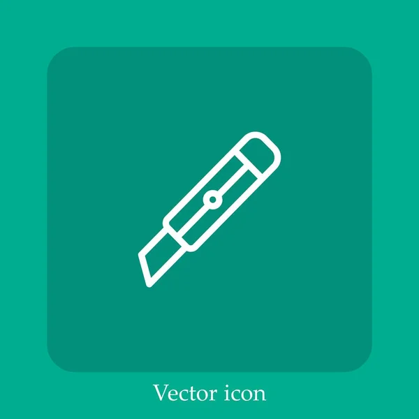 Icona Vettoriale Cutter Icon Line Lineare Con Colpo Modificabile — Vettoriale Stock