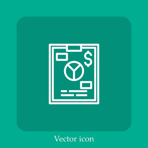 Icono Vector Archivo Icon Line Lineal Con Carrera Editable — Vector de stock