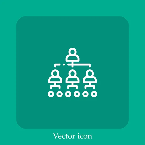 Icône Vectorielle Hiérarchique Icône Linéaire Ligne Avec Trait Modifiable — Image vectorielle