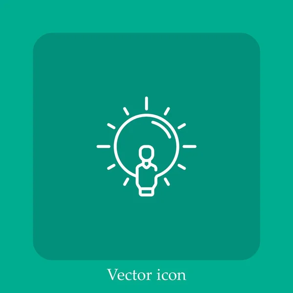 Idea Vector Icono Lineal Icon Line Con Carrera Editable — Vector de stock