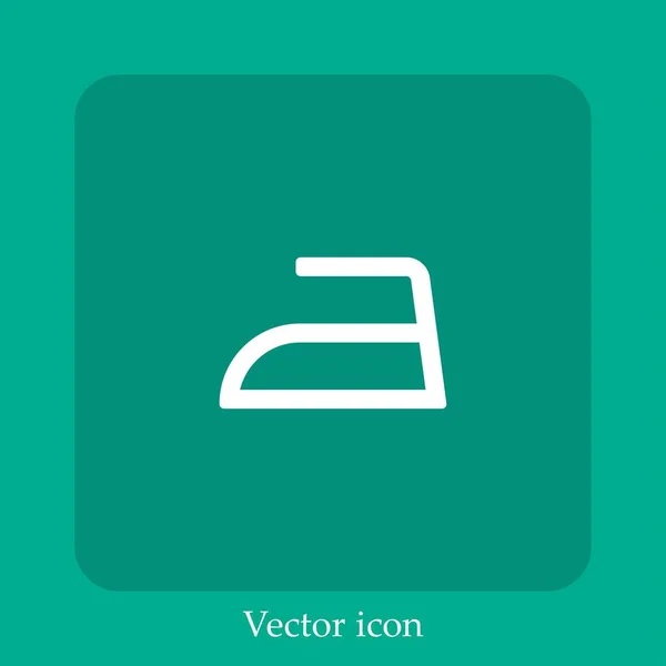 Icône Vectorielle Repassage Icône Linéaire Ligne Avec Course Modifiable — Image vectorielle