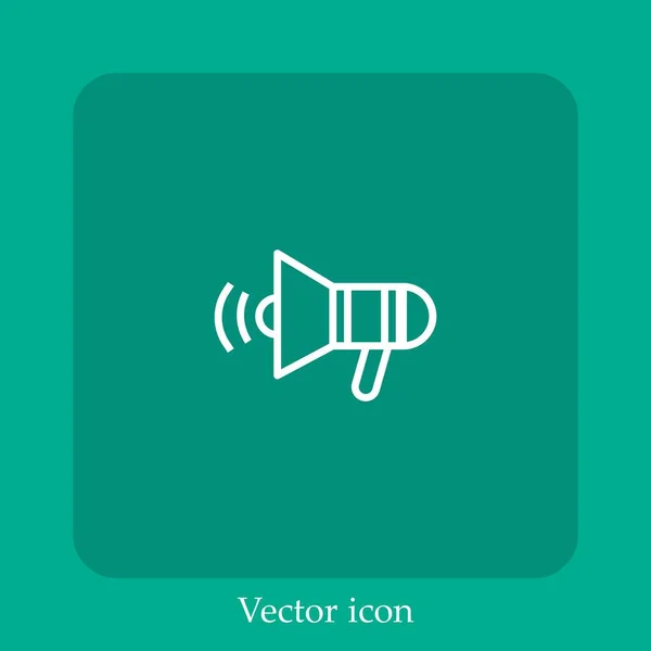 Icône Vectorielle Mégaphone Icône Linéaire Ligne Avec Trait Modifiable — Image vectorielle