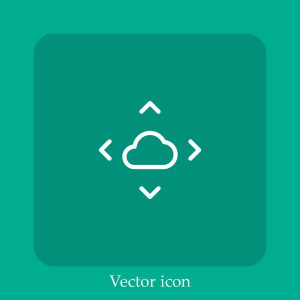 Mover Icono Vectorial Icono Lineal Línea Con Carrera Editable — Vector de stock