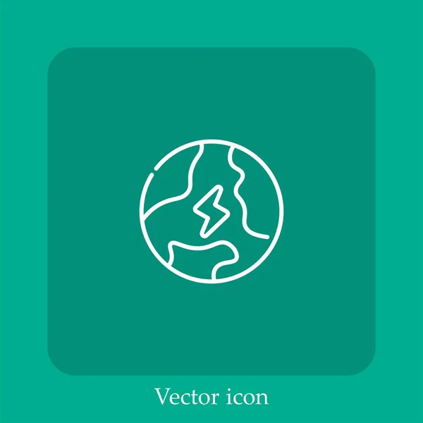 Planetenvektorsymbol Lineare Icon Line Mit Editierbarem Strich — Stockvektor