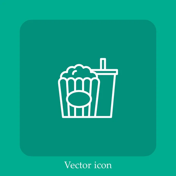 Ícone Vetorial Pipoca Linear Icon Line Com Curso Editável — Vetor de Stock