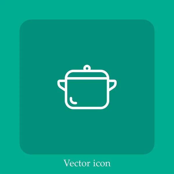 Ícone Vetorial Pot Linear Icon Line Com Curso Editável — Vetor de Stock