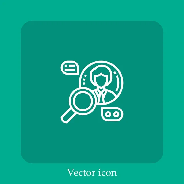 Search Vector Icon Linear Icon Line Editable Stroke — Stock Vector