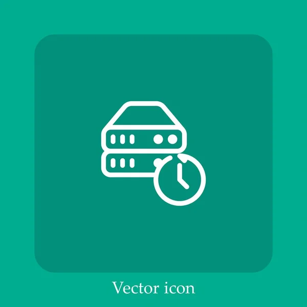 Icône Vectorielle Serveur Icône Linéaire Ligne Avec Trait Modifiable — Image vectorielle