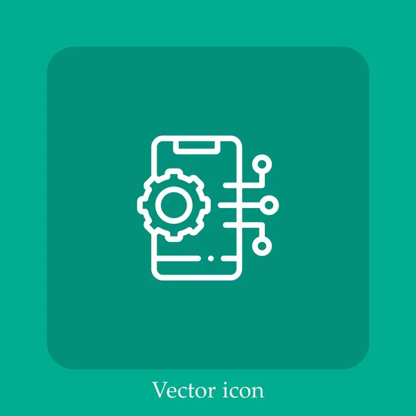 Smartphone Vector Icon Linear Icon Line Editable Stroke — Stock Vector