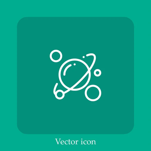 Icône Vectorielle Système Solaire Icône Linéaire Ligne Avec Course Modifiable — Image vectorielle