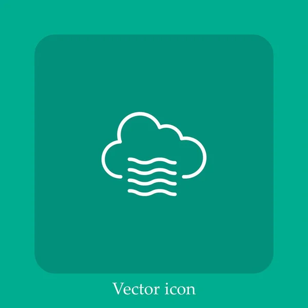 Windige Vektor Symbol Lineare Icon Line Mit Editierbarem Strich — Stockvektor