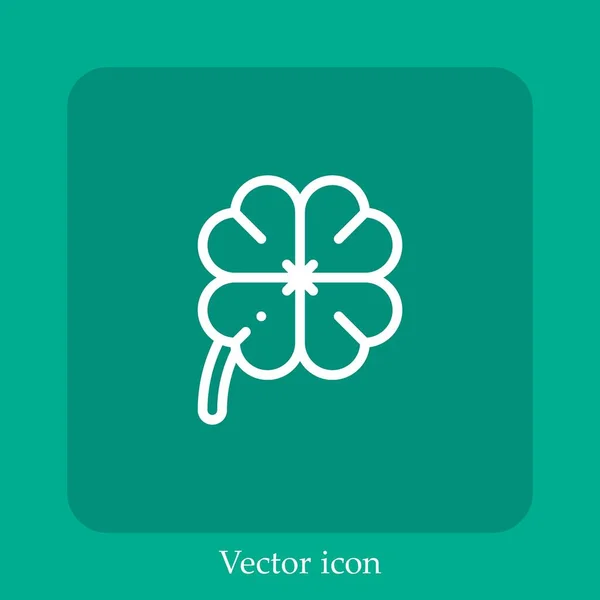 Kleeblatt Vektorsymbol Linear Icon Line Mit Editierbarem Strich — Stockvektor