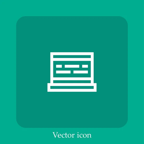 Kód Vektor Ikon Lineáris Ikon Line Szerkeszthető Stroke — Stock Vector