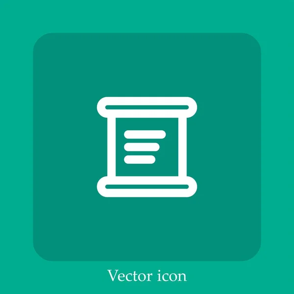 Desk Vector Icon Linear Icon Line Editable Stroke — Stock Vector