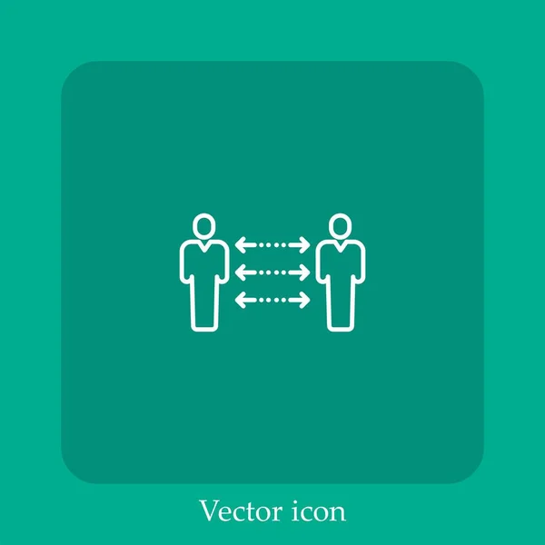 Entfernungsvektorsymbol Lineare Symbol Linie Mit Editierbarem Strich — Stockvektor