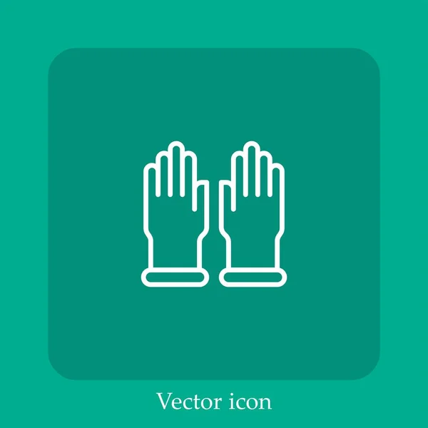 Luvas Ícone Vetor Linear Icon Line Com Curso Editável — Vetor de Stock