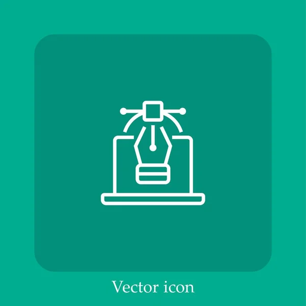 Diseño Gráfico Icono Vectorial Icono Lineal Línea Con Carrera Editable — Vector de stock