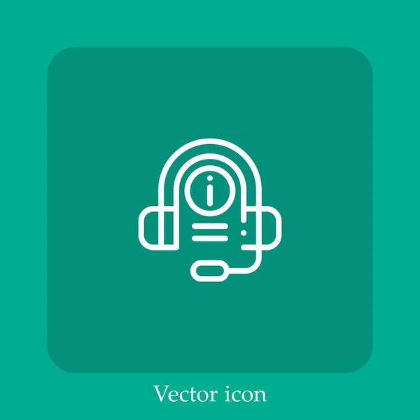 Fone Ouvido Ícone Vetor Linear Icon Line Com Curso Editável —  Vetores de Stock