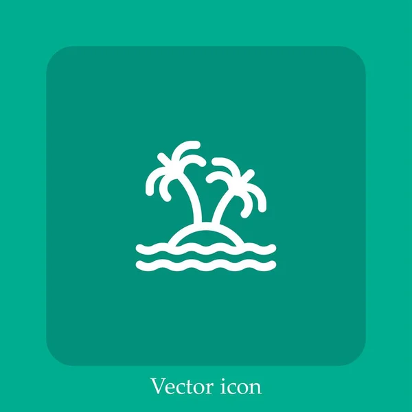 Ícone Vetor Ilha Linear Icon Line Com Curso Editável — Vetor de Stock