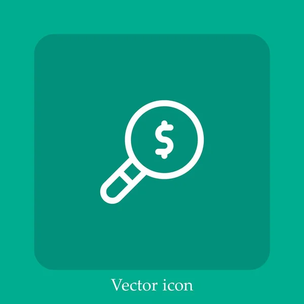 Ícone Vetor Lupa Ícone Linear Icon Line Com Curso Editável — Vetor de Stock