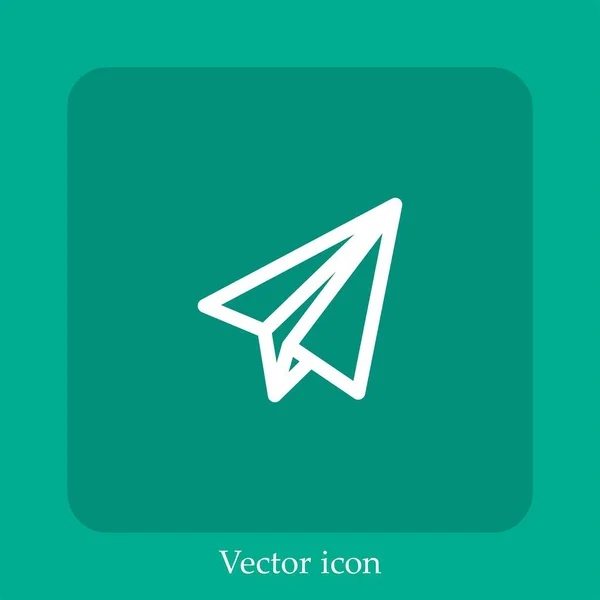 Ícone Vetor Plano Papel Linear Icon Line Com Curso Editável — Vetor de Stock