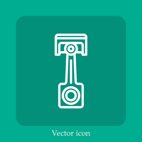 Kolbenvektorsymbol Linear Icon Line Mit Editierbarem Strich — Stockvektor