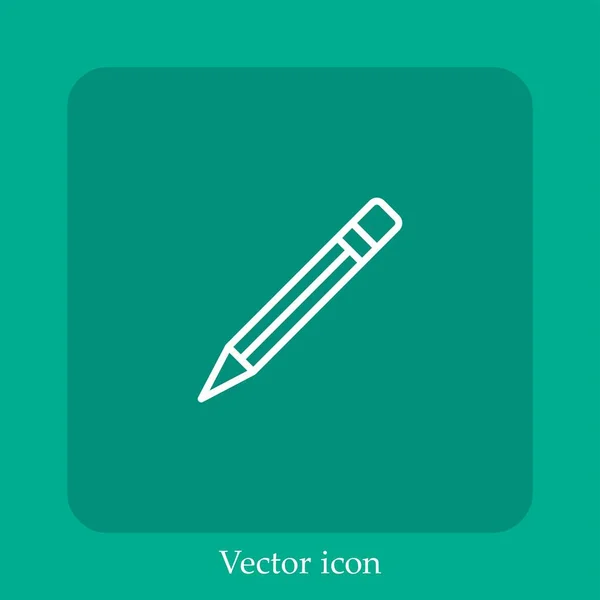 Ícone Vetor Lápis Linear Icon Line Com Curso Editável — Vetor de Stock