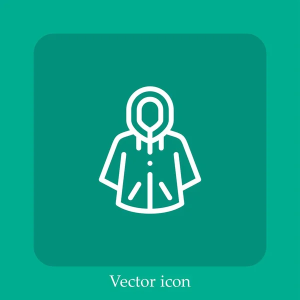 Raincoat Vector Icon Linear Icon Line Editable Stroke — Stock Vector