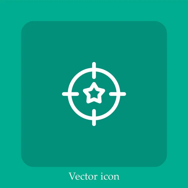 Icône Vectorielle Cible Icône Linéaire Ligne Avec Trait Modifiable — Image vectorielle