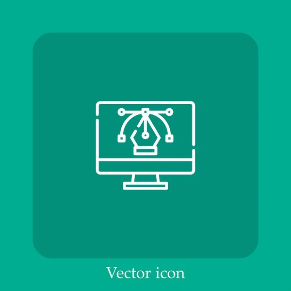 Icône Vectorielle Vectorielle Icône Linéaire Ligne Avec Course Modifiable — Image vectorielle