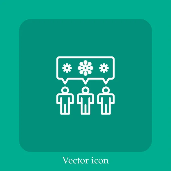 Ícone Vetor Transmissão Vírus Linear Icon Line Com Curso Editável — Vetor de Stock