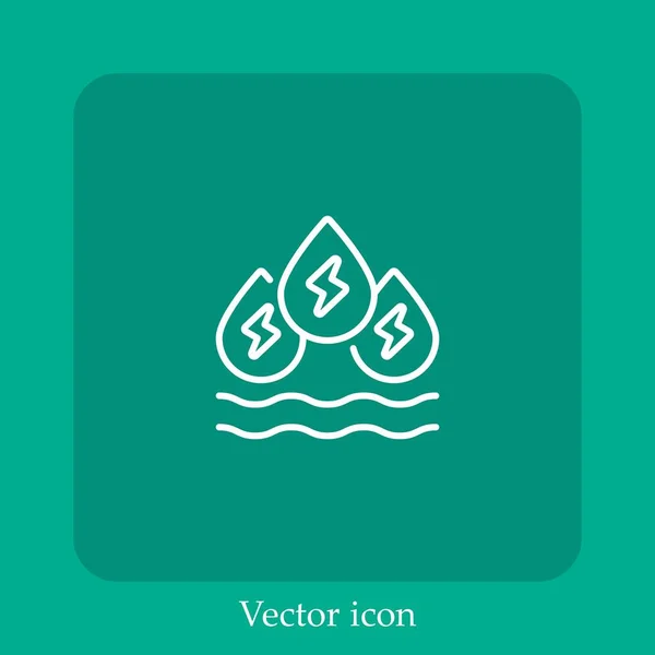 Wasser Energie Vektor Symbol Lineare Icon Line Mit Editierbarem Strich — Stockvektor