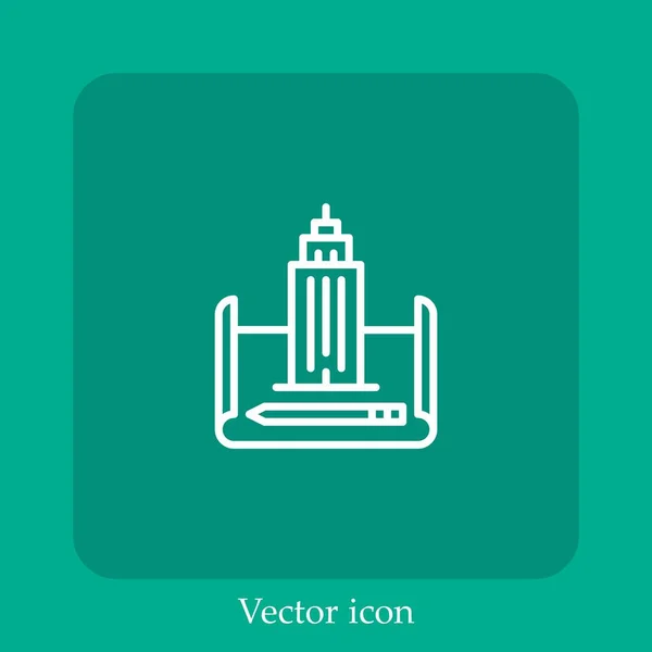 Architect Vector Icon Lineare Icon Line Mit Editierbarem Strich — Stockvektor