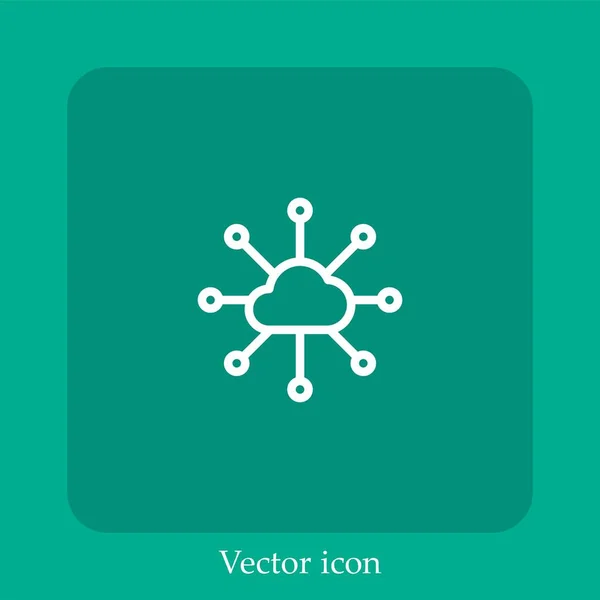 Icono Vector Conexión Icon Line Lineal Con Carrera Editable — Vector de stock