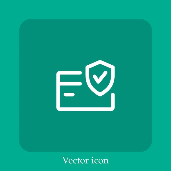 Ícone Vetor Cartão Crédito Linear Icon Line Com Curso Editável — Vetor de Stock