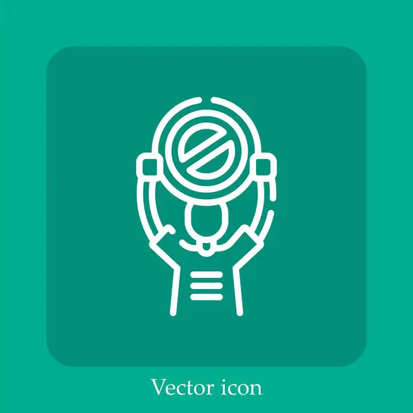 Ícone Vetorial Demonstrador Linear Icon Line Com Curso Editável — Vetor de Stock