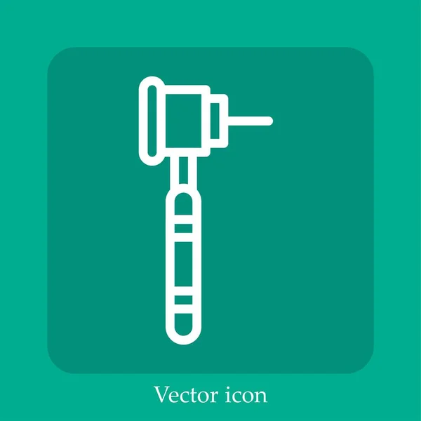 Icono Del Vector Taladro Dental Icon Line Lineal Con Carrera — Vector de stock