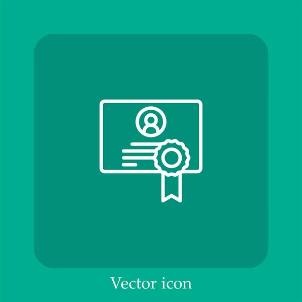 Icône Vectorielle Diplôme Icône Linéaire Ligne Avec Trait Modifiable — Image vectorielle